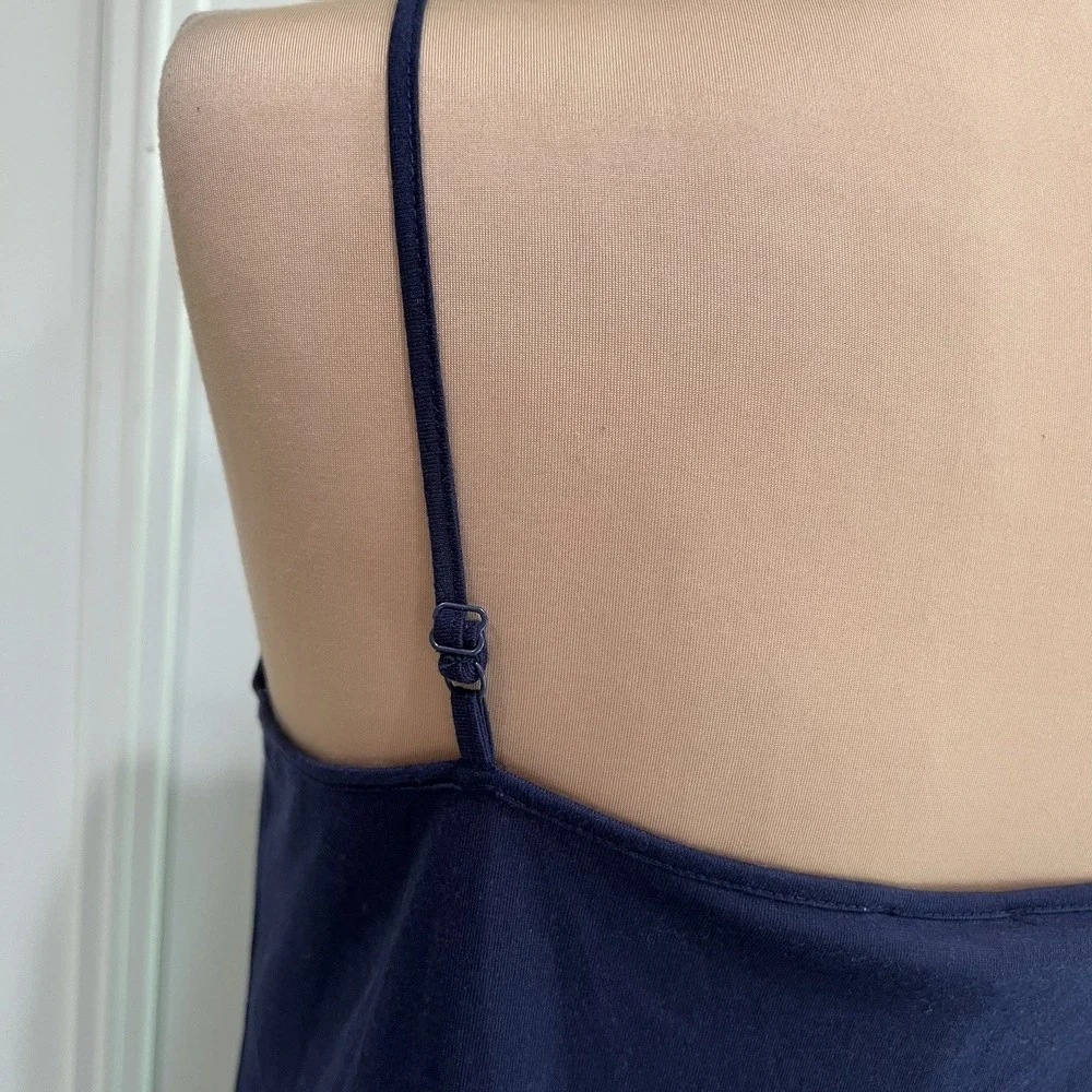 Mystree Women's Navy‎ Tulle Hem Slip Dress Size Large Balletcore Fairy